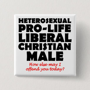 Offensieve Prolife Man Christelijke Knoop Speld Vierkante Button 5,1 Cm