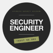 Offensive Security Division Trust No One Hacker St Ronde Sticker (Voorkant)