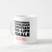 Offente Humor van de Christelijke Mok van het Repu (Voorkant links)