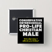 Offente Prolife Male Christelijke Button Pin (Voorkant /achterkant)