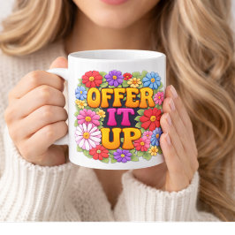 OFFER IT UP 1960's Floral Vibe Koffiemok