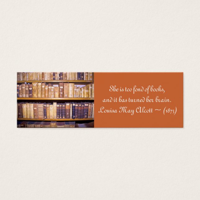Offerte bladwijzer-oude boeken mini visitekaartjes (Voorkant)