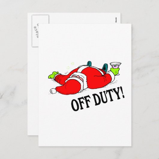 Offerte kerstman (Drink) Feestdagenkaart (Voorkant / Achterkant)