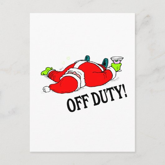 Offerte kerstman (Drink) Feestdagenkaart (Voorkant)