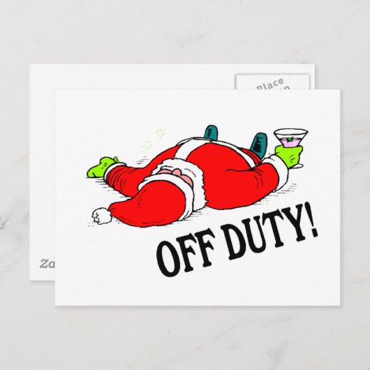 Offerte kerstman (Drink) Feestdagenkaart (Voorkant / Achterkant)