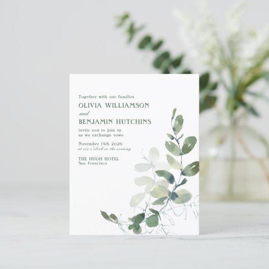 Offerte over botanische eucalyptusbruiloft (Staand voorkant)