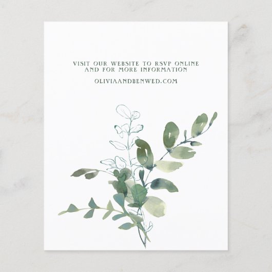 Offerte over botanische eucalyptusbruiloft (Achterkant)