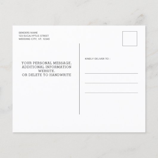 Offerte over botanische eucalyptusbruiloft (Achterkant)