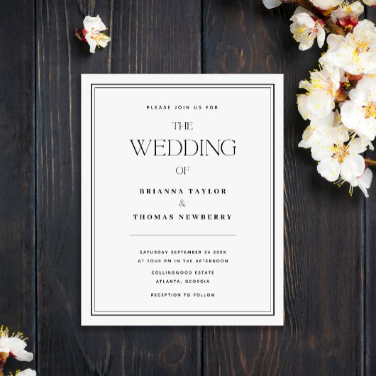 Offerte over budgetminimalistische uitnodiging voo