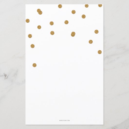 Offerte voor baby shower wit goud (Achterkant)