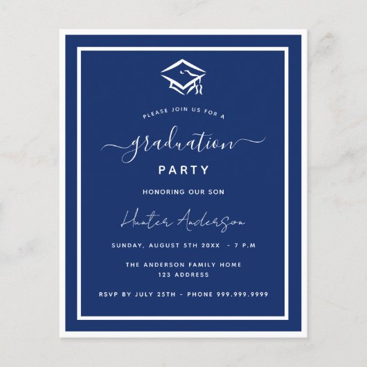 Offerte voor blauw-witte-graduatie-partij (Voorkant)