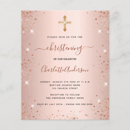 Offerte voor blinden roos glitter uitnodiging