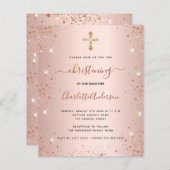 Offerte voor blinden roos glitter uitnodiging (Voorkant / Achterkant)