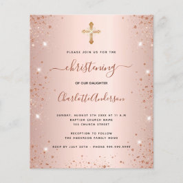 Offerte voor blinden roos glitter uitnodiging