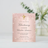 Offerte voor blinden roos glitter uitnodiging (Staand voorkant)