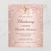 Offerte voor blinden roos glitter uitnodiging (Voorkant)