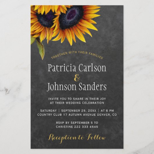 Offerte voor bruinzonnebloembruiloft flyer (Voorkant)