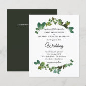 Offerte voor budgetbruiloft Botanische groene blad (Voorkant / Achterkant)
