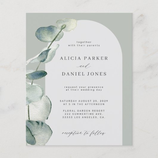 Offerte voor de bruiloft van eucalyptusboog (Voorkant)