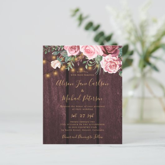 Offerte voor de bruiloft van het floral gold (Staand voorkant)