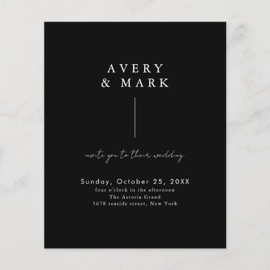 Offerte voor minimale zwarte witte eenvoudige brui (Voorkant)