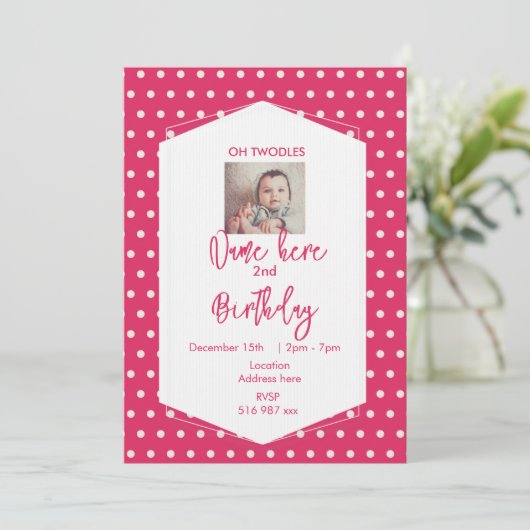 Offerte voor oh twodles-verjaardag aanpassen kaart (Staand voorkant)