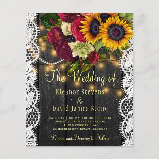 Offerte voor rozen voor de bruiloft van bruinkool flyer (Voorkant)