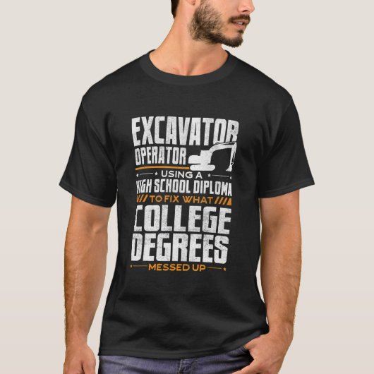 Offerte voor zware graafmachine machinist t-shirt (Voorkant)