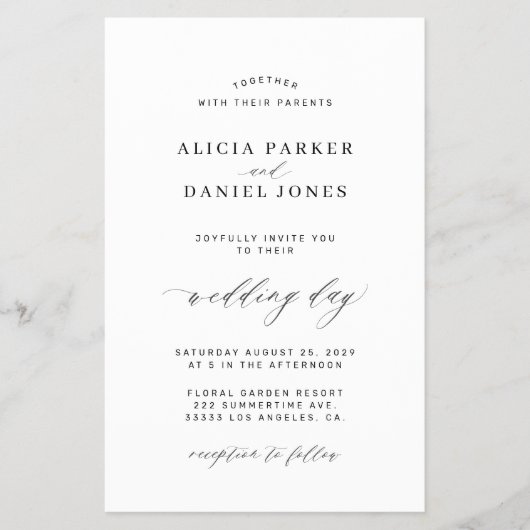 Offerte voor zwarte en witte fotobruiloft flyer (Voorkant)