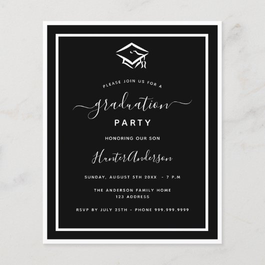 Offerte voor zwarte witte graduatie (Voorkant)
