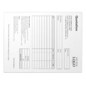 offerteformulier | Zwart-wit minimalistisch citaat Notitieblok (Voorkant)