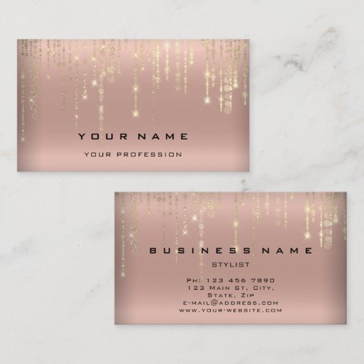 Offertenbord Goud Roos goudstrengen Visitekaartje (Voorkant / Achterkant)