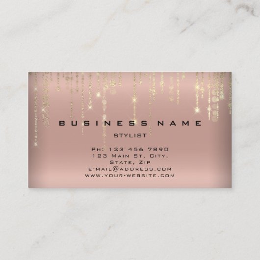 Offertenbord Goud Roos goudstrengen Visitekaartje (Achterkant)