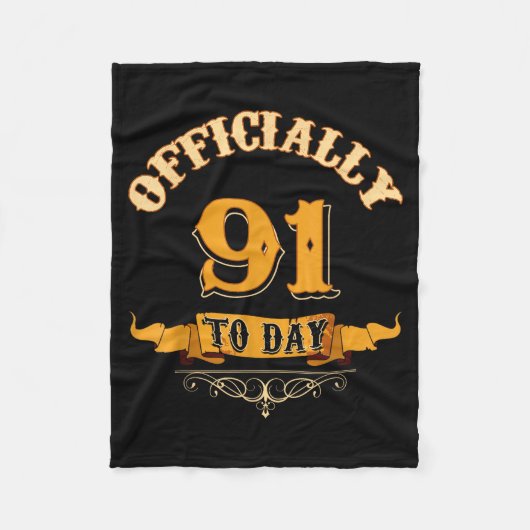 Offically 91 Years Old Today 91st Birthday Gift  Fleece Deken (Voorkant)