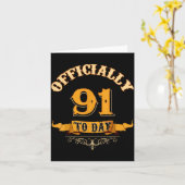 Offically 91 Years Old Today 91st Birthday Gift  Kaart (Gele Bloem)