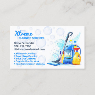 Office Commercial Cleaning Business Card Template Visitekaartje