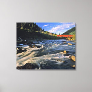 Office Covered Bridge de langste in Oregon bij Canvas Afdruk