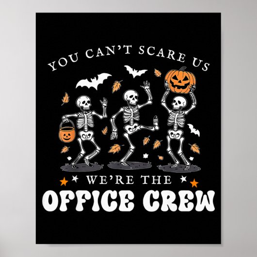 Office Crew Skeleton Dancing Halloween School Secr Poster (Voorkant)