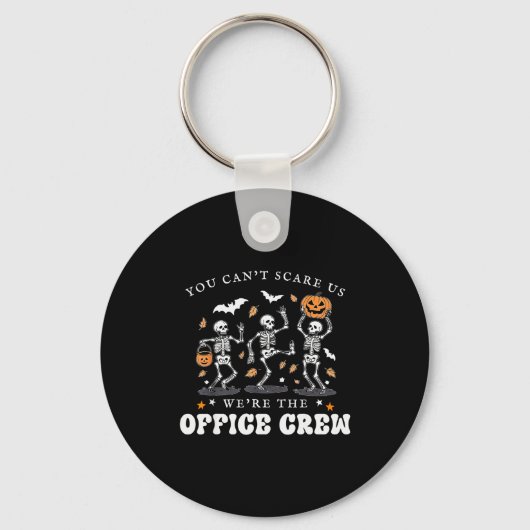 Office Crew Skeleton Dancing Halloween School Secr Sleutelhanger (Voorkant)