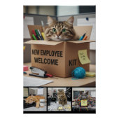 Office Fun Cats Photo Poster, Business Cat Perfect Poster (Voorkant)