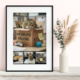 Office Fun Cats Photo Poster, Business Cat Perfect Poster