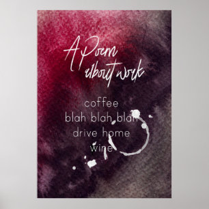 Office Humor Accountant Work Alcohol Wine Funny Poster