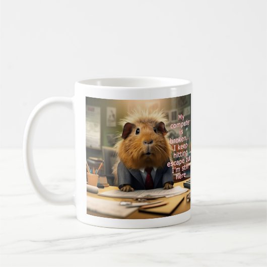 Office Humor Guinee Pig Escape Key Koffie Mok (Links)