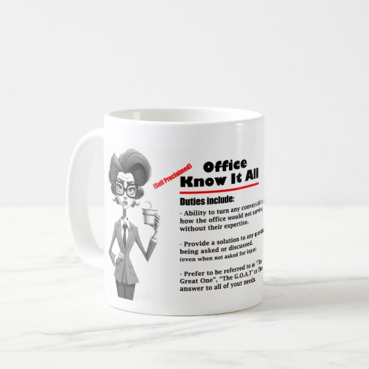 Office Humor Know It All Coffee Mok 2 (Voorkant links)