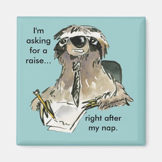 Office Humor Sloth Cartoon Magnet (Voorkant)