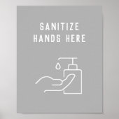 Office Hygiene Sanitize Your Hands Here Poster (Voorkant)