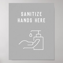 Office Hygiene Sanitize Your Hands Here Poster