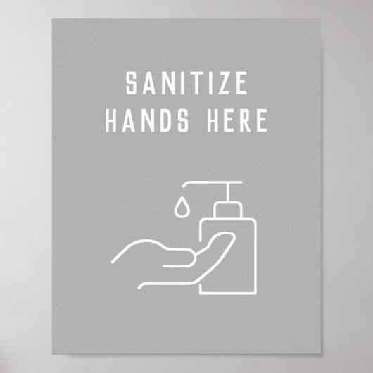 Office Hygiene Sanitize Your Hands Here Poster (Voorkant)