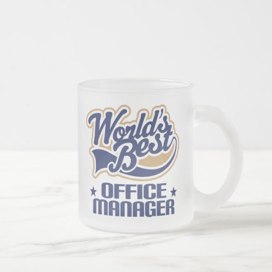 Office Manager-cadeau (beste werelden) Matglas Koffiemok (Rechts)