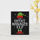 Office Manager Elf Xmas Matching Family Group CHRI Kaart (Gele Bloem)